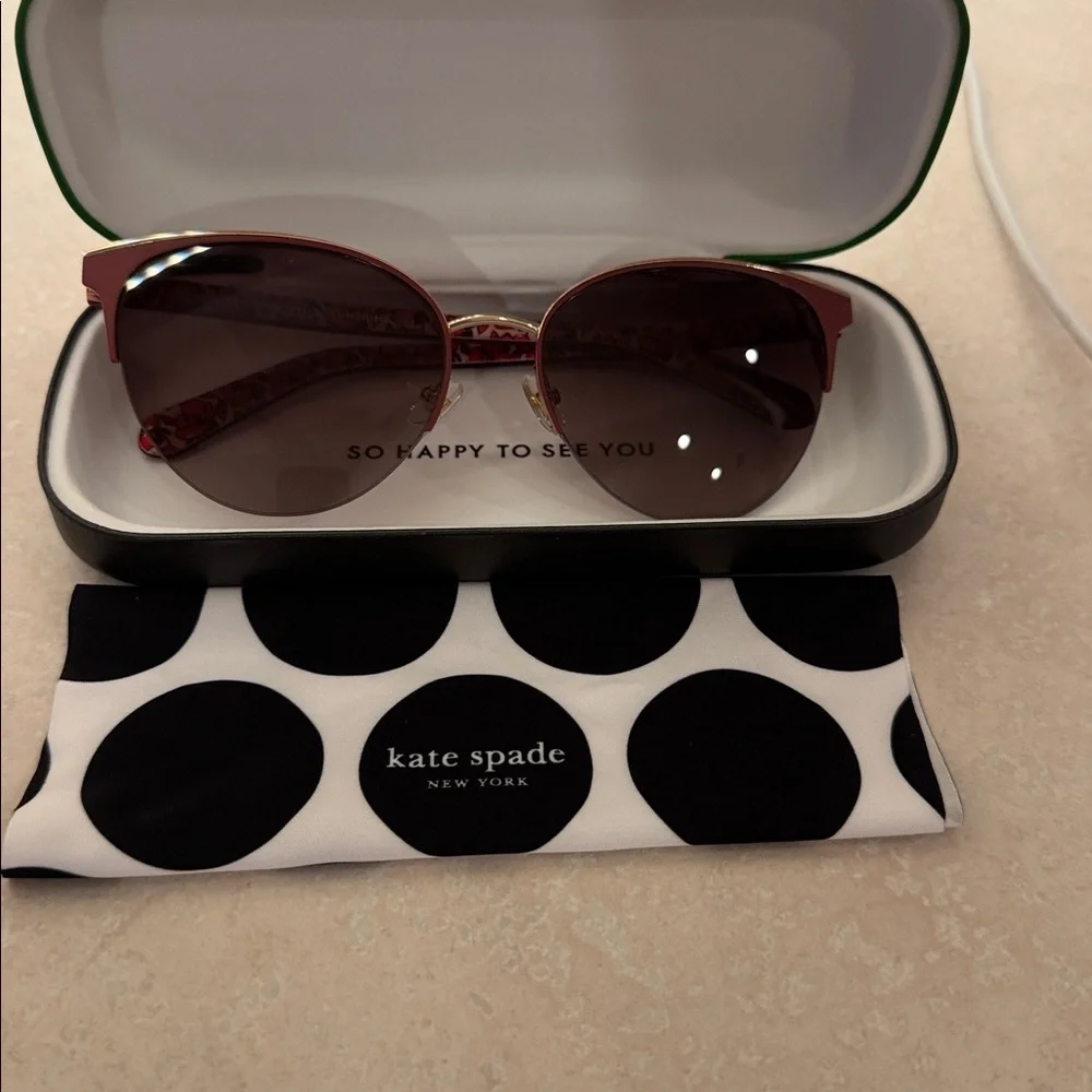 KATE SPADE Women's Red Cat-Eye Sunglasses NIB